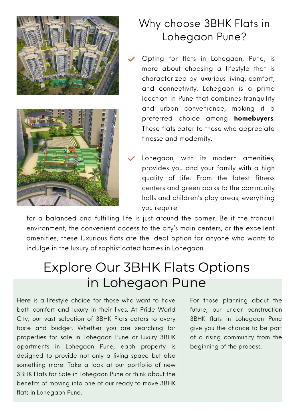 why choose 3bhk flats in lohegaon pune