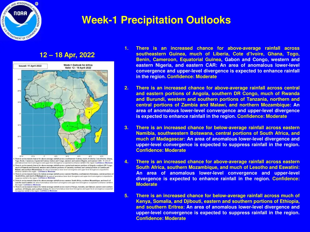 week 1 precipitation outlooks