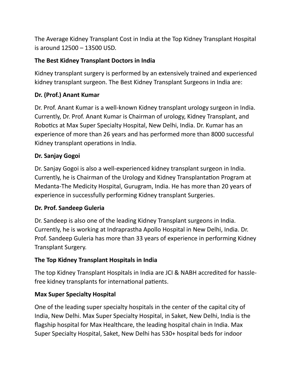 the average kidney transplant cost in india