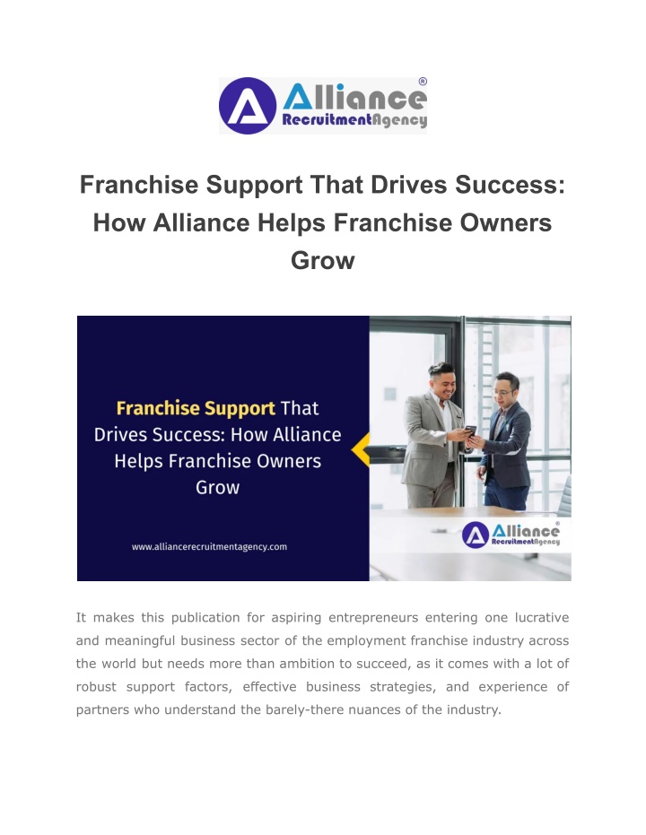 franchise support that drives success