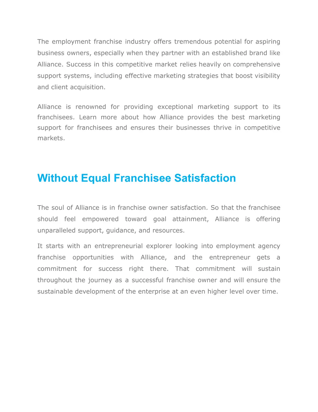 the employment franchise industry offers