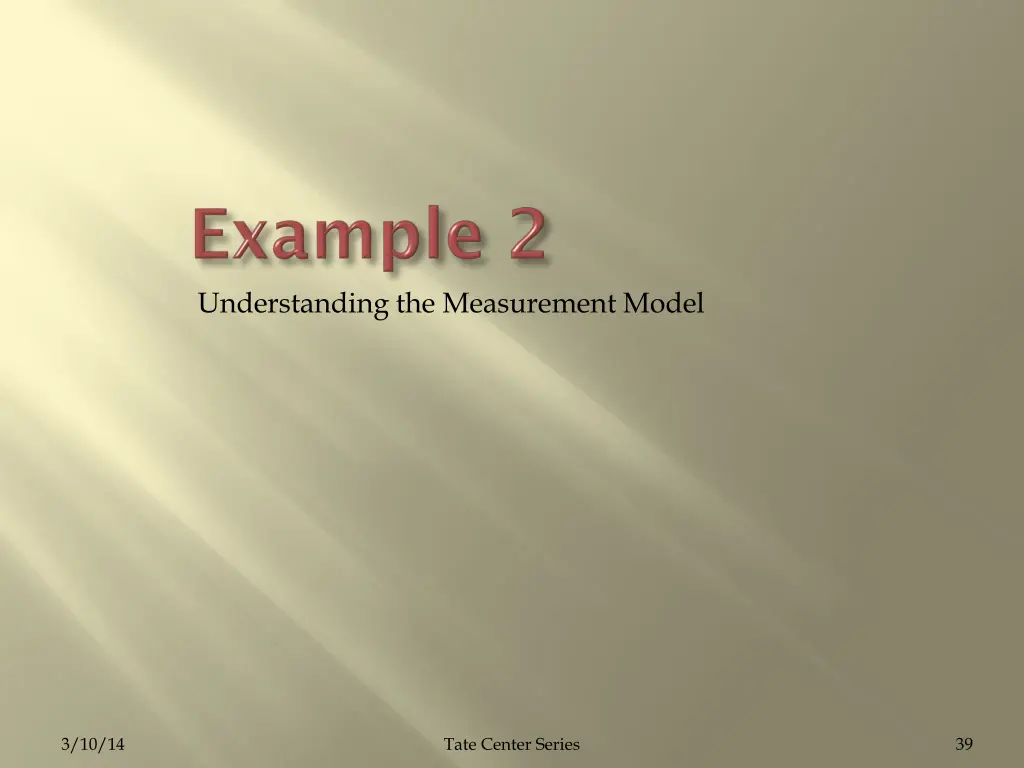 understanding the measurement model