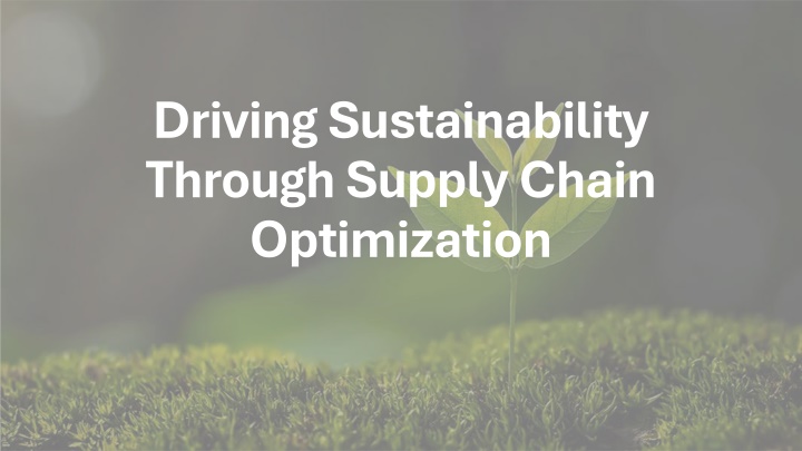 driving sustainability through supply chain