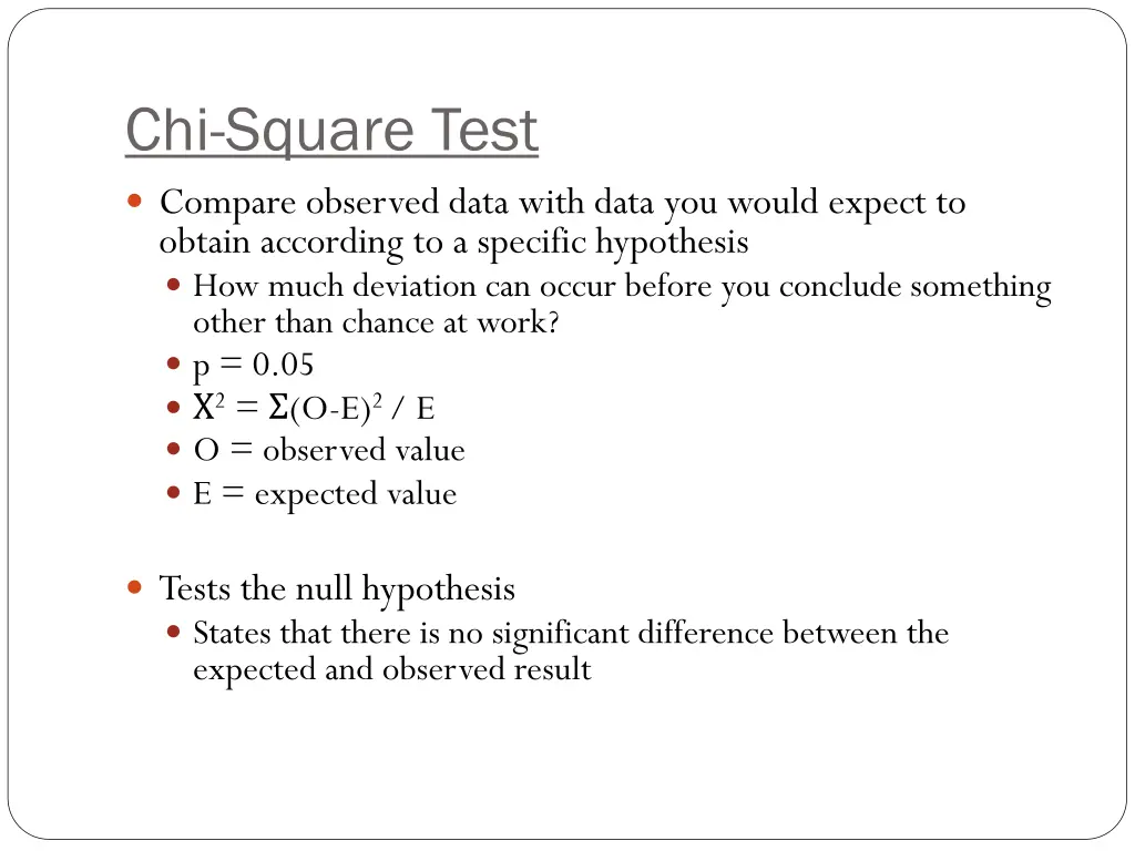 chi square test compare observed data with data