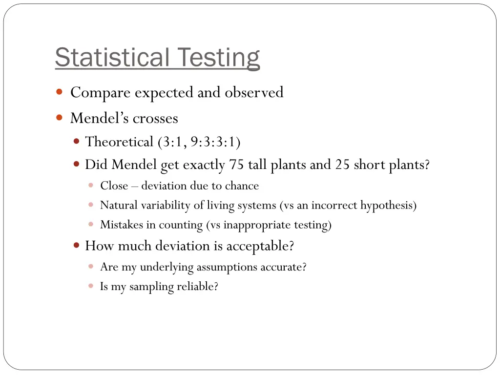 statistical testing