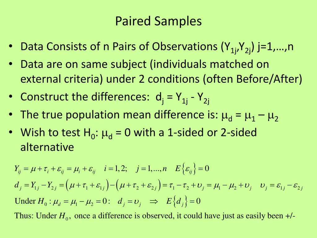 paired samples