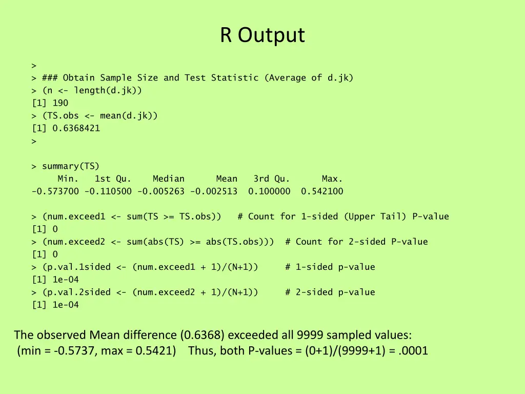 r output 1