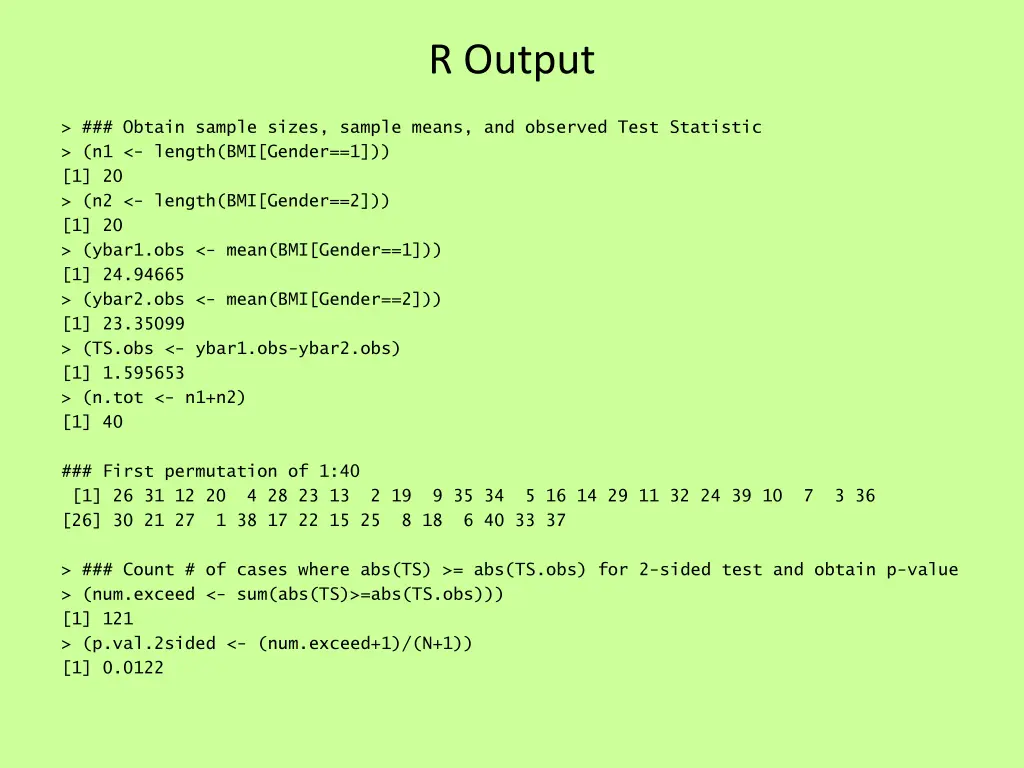 r output