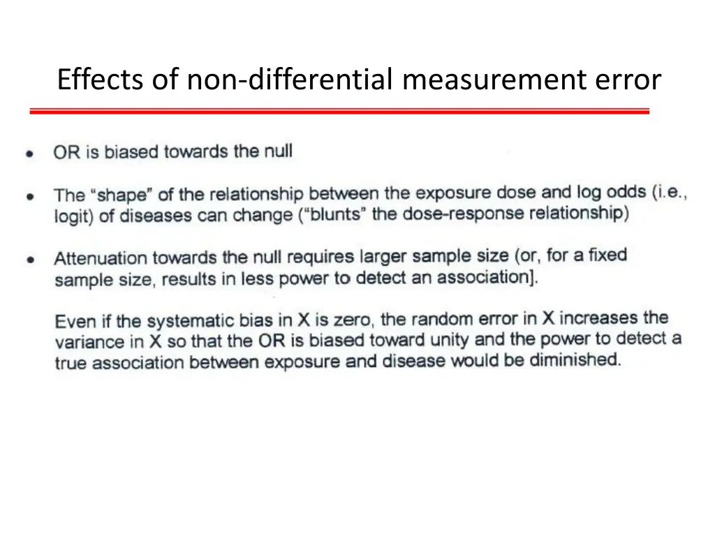 effects of non differential measurement error