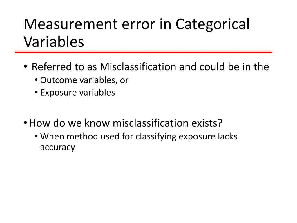 measurement error in categorical variables