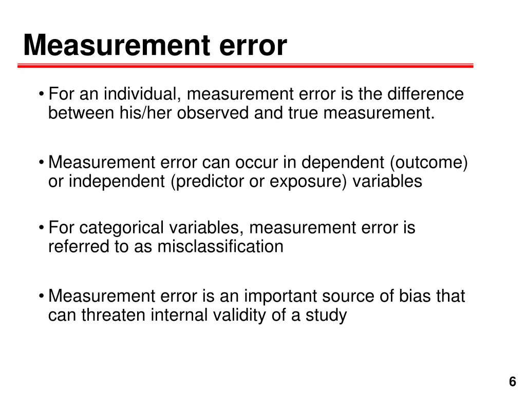 measurement error