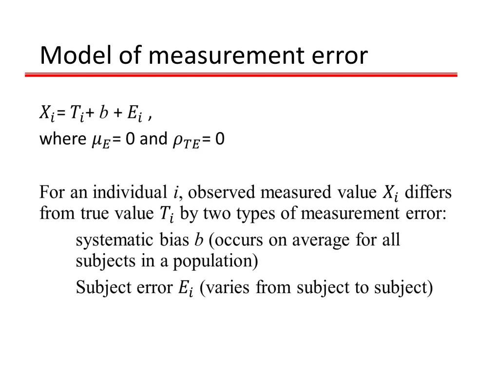 model of measurement error