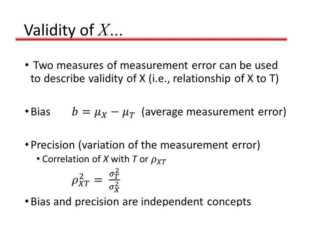 validity of x