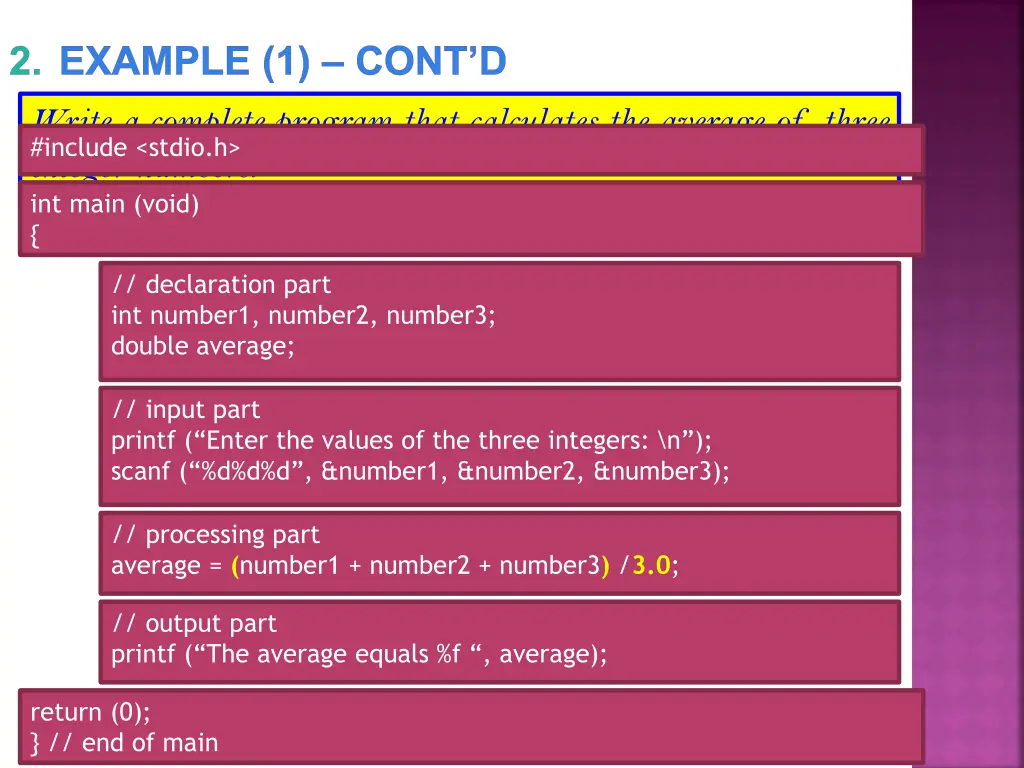 2 example 1 cont d write a complete program that