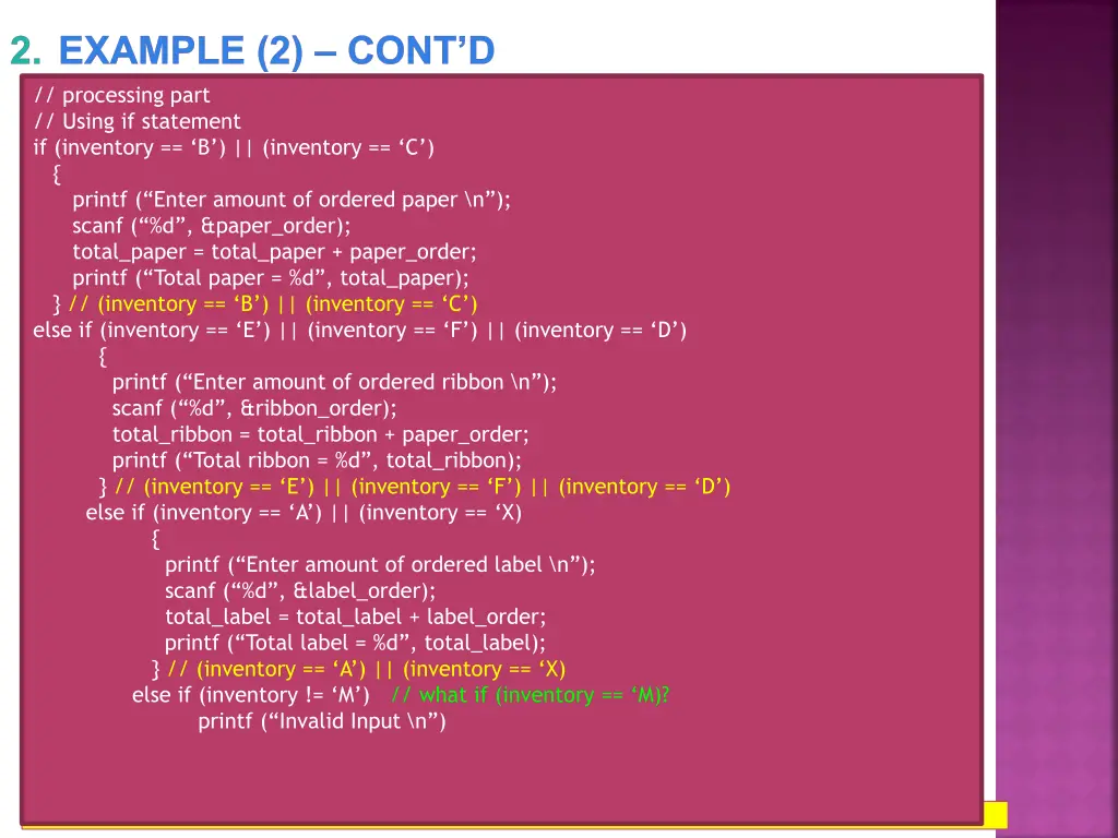 2 example 2 cont d processing part using