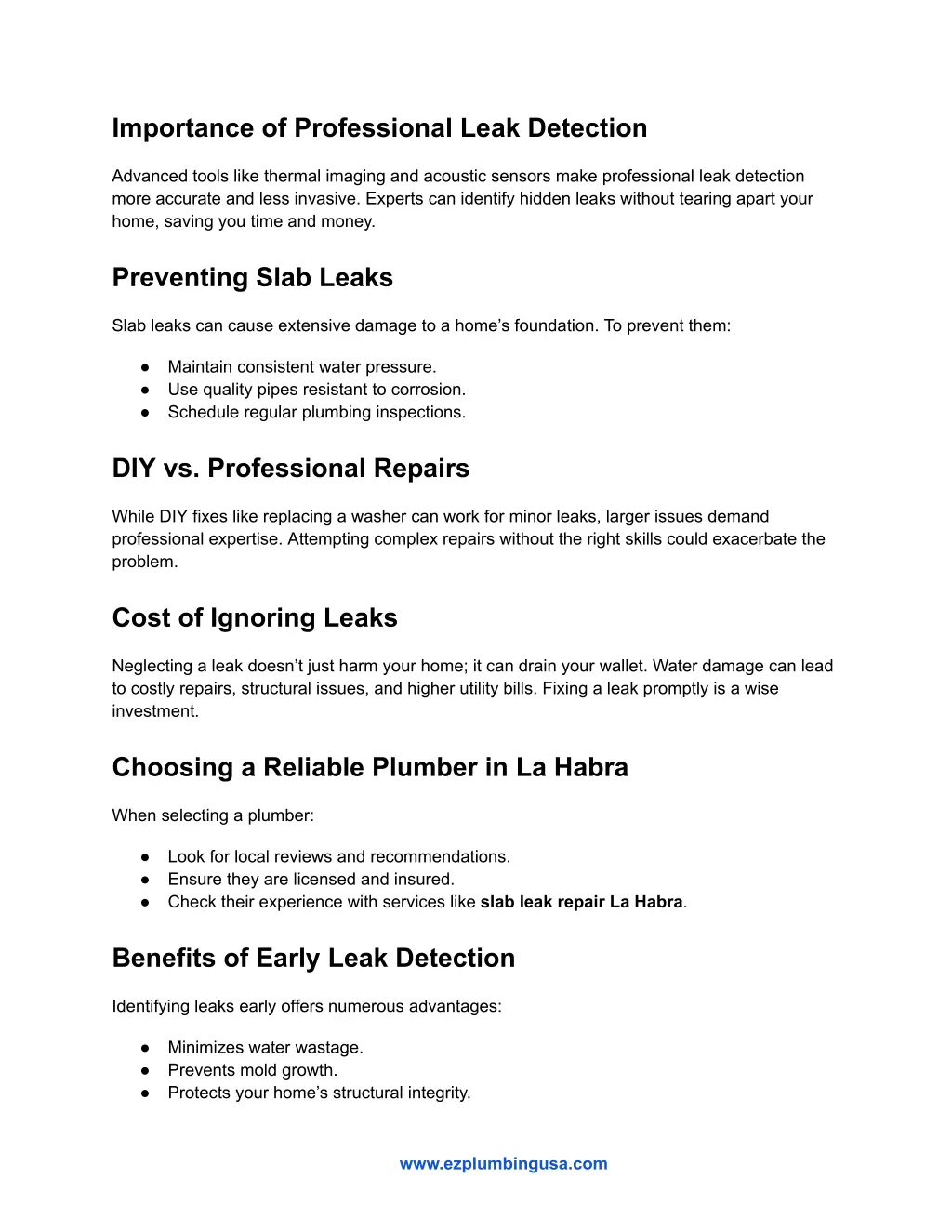 importance of professional leak detection