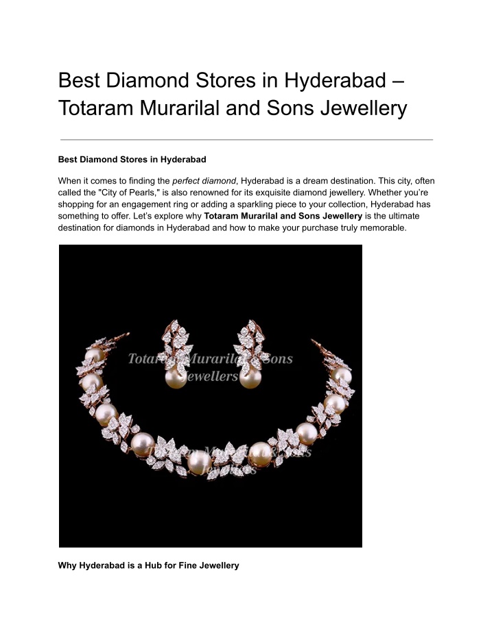 best diamond stores in hyderabad totaram