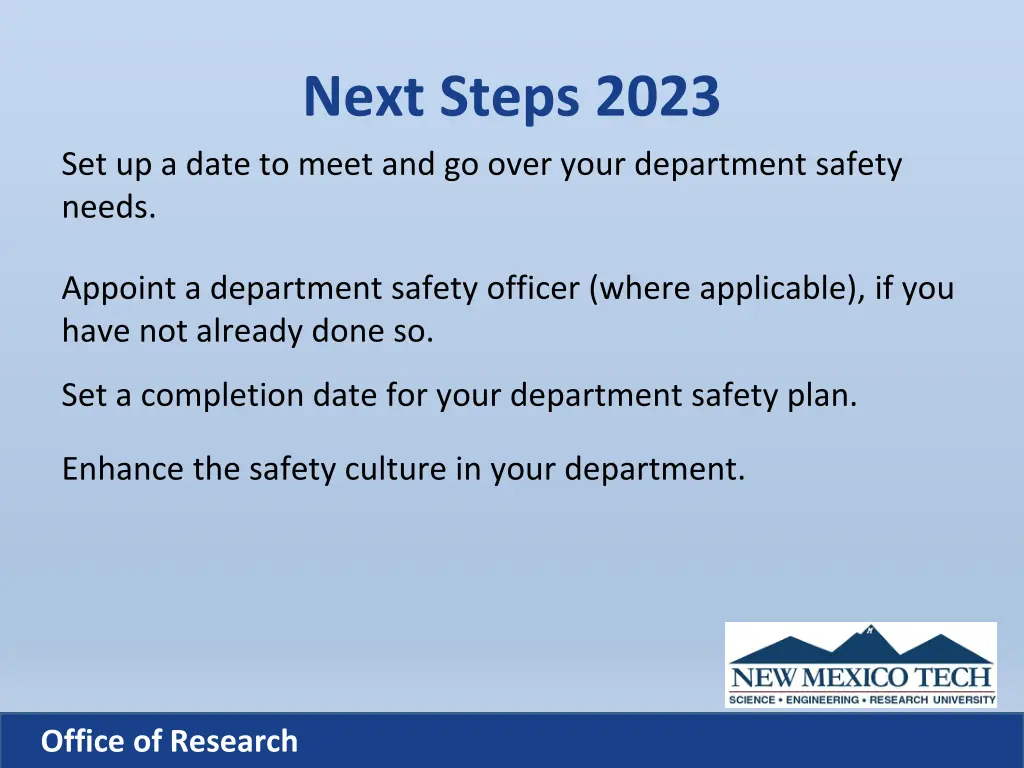 next steps 2023