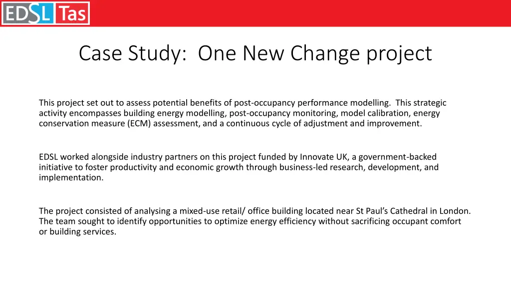 case study one new change project