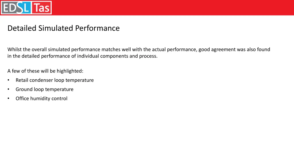 detailed simulated performance