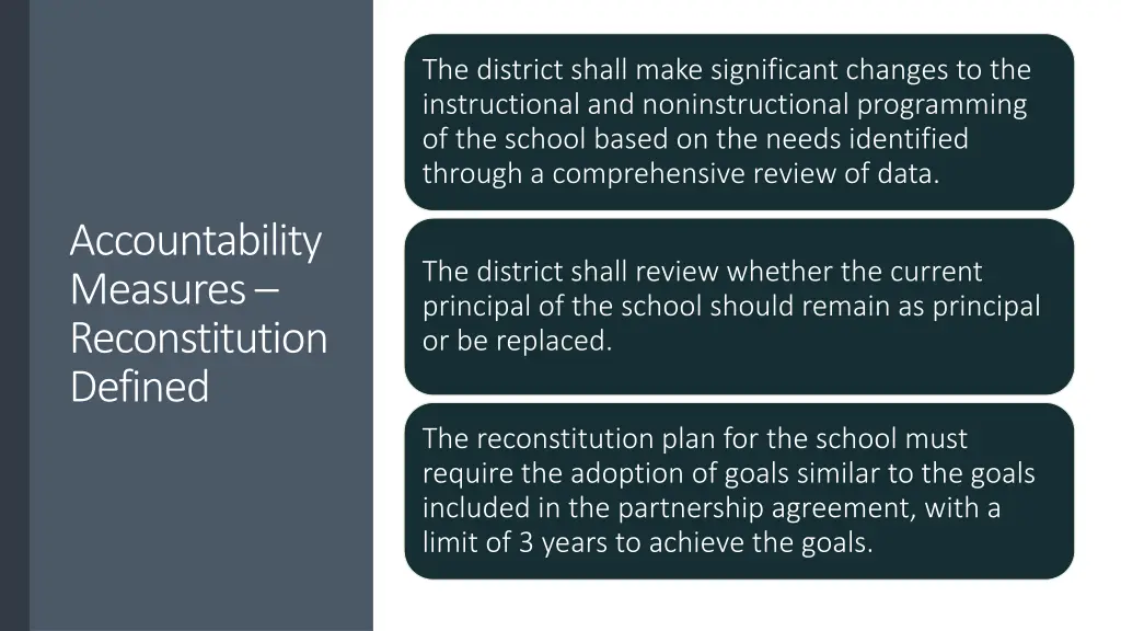 the district shall make significant changes