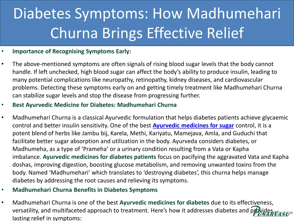 diabetes symptoms how madhumehari churna brings 1