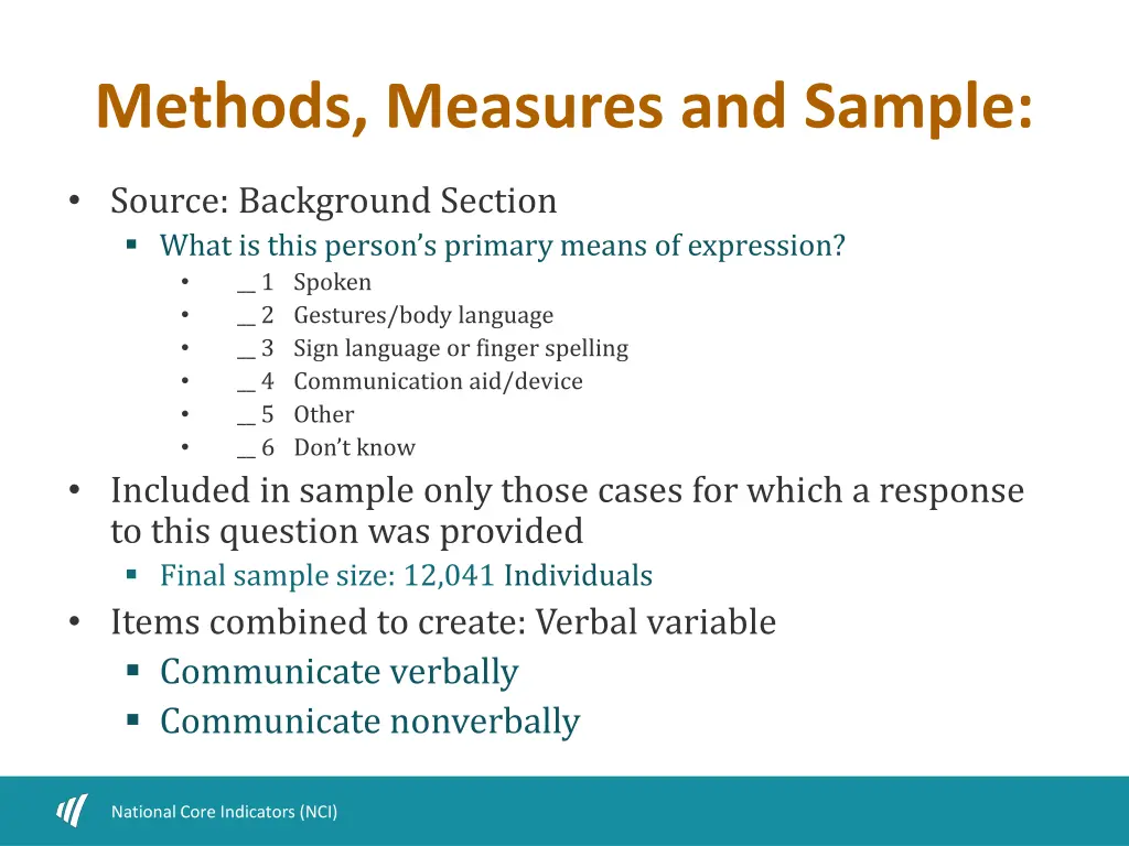 methods measures and sample 1