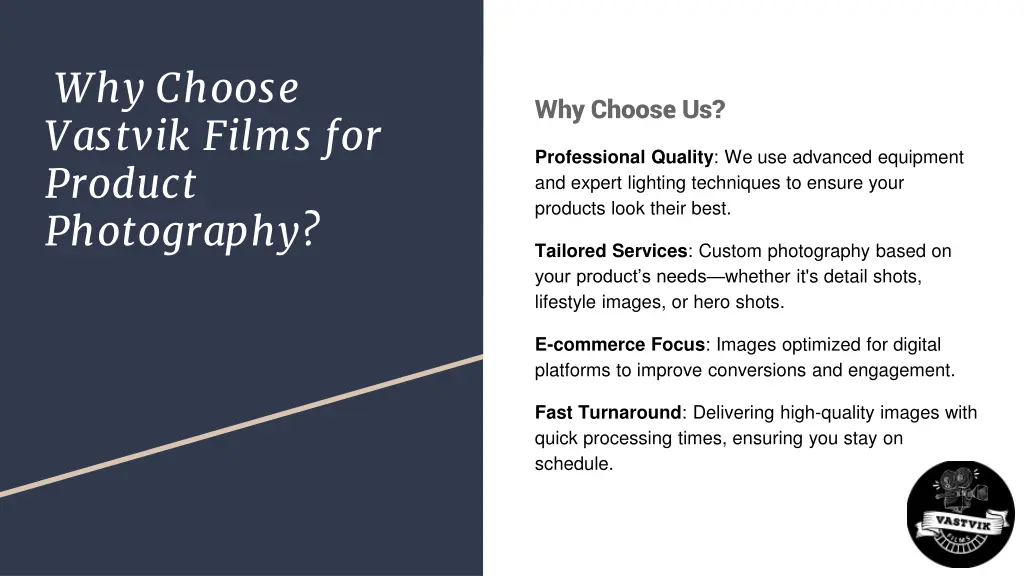 why choose vastvik films for product photography