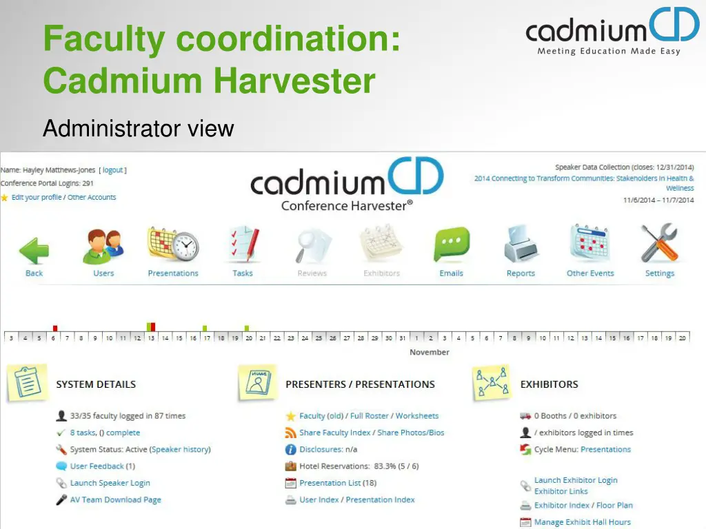 faculty coordination cadmium harvester