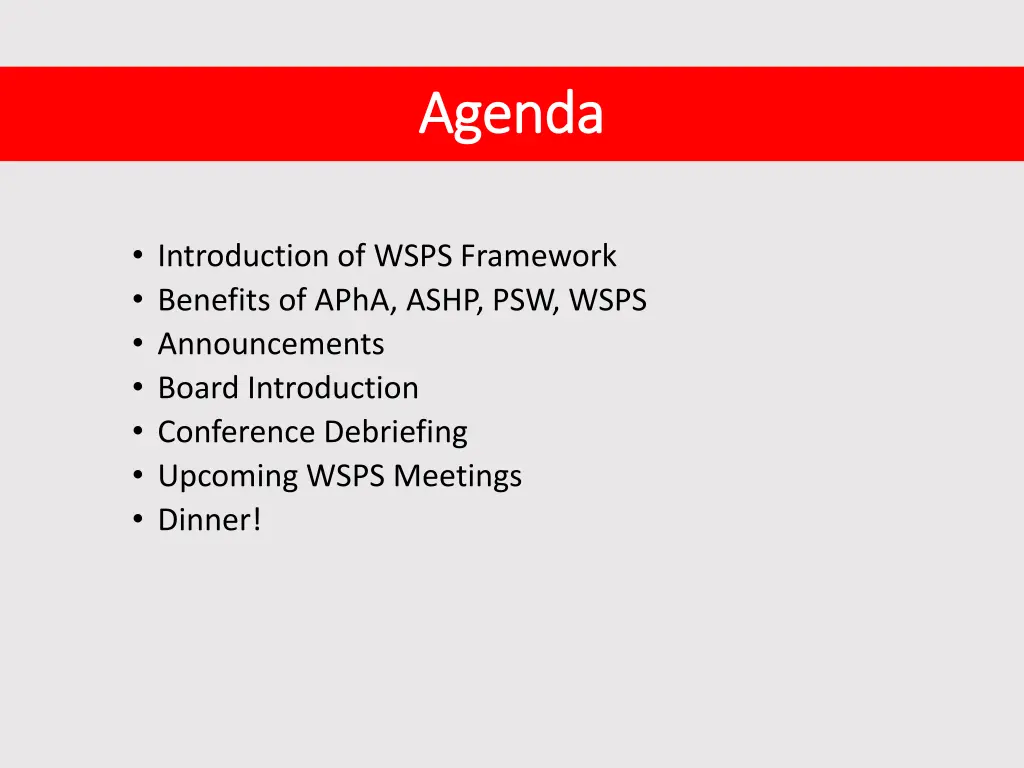 agenda agenda