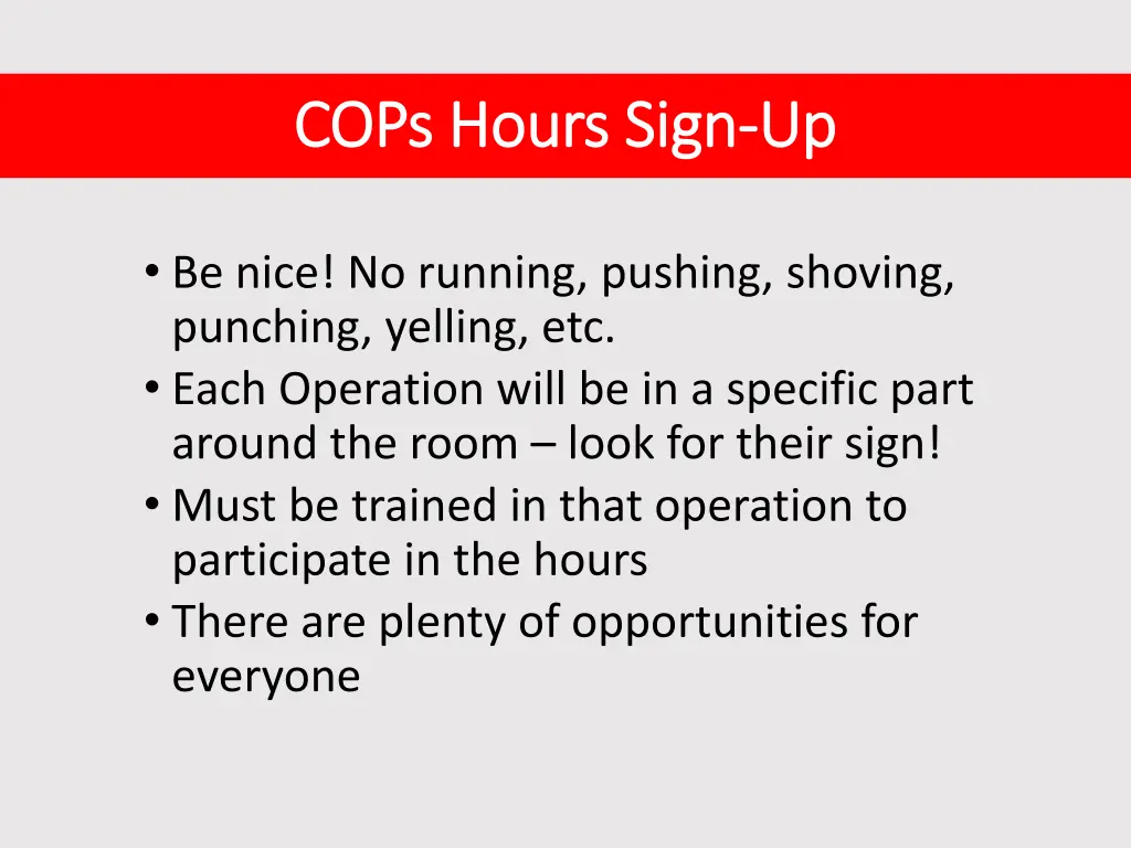 cops hours sign cops hours sign up