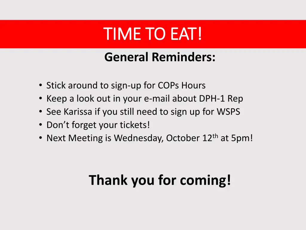 time to eat time to eat general reminders