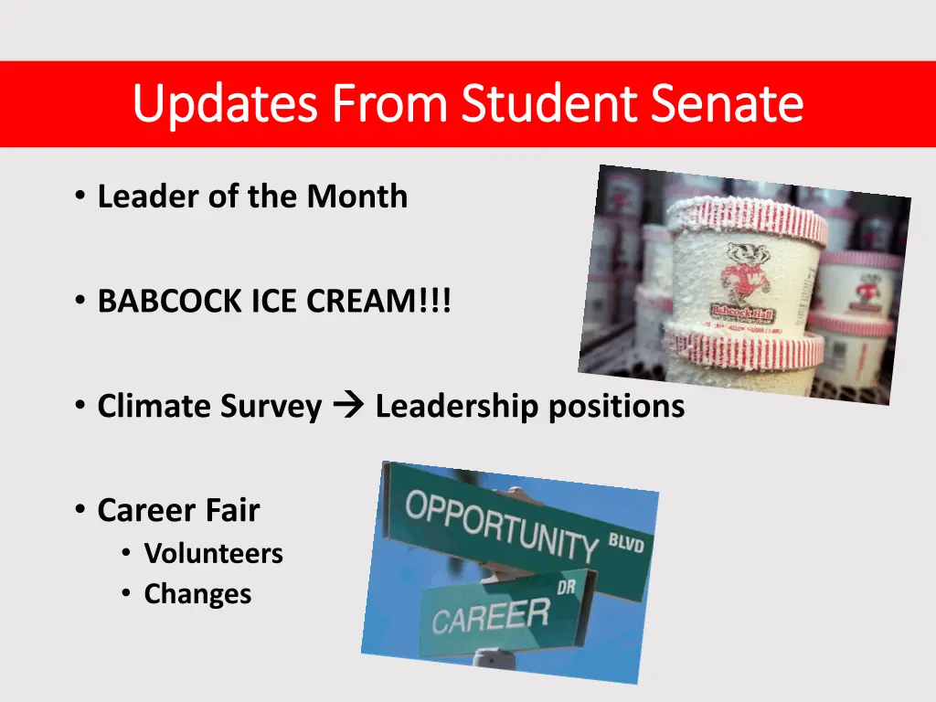 updates from student senate updates from student