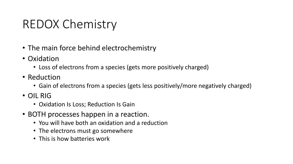 redox chemistry