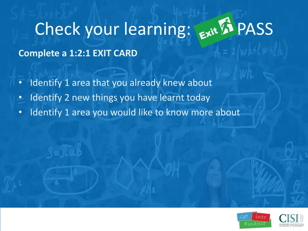 check your learning exit pass