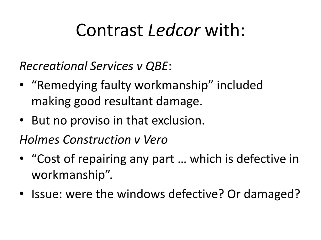 contrast ledcor with