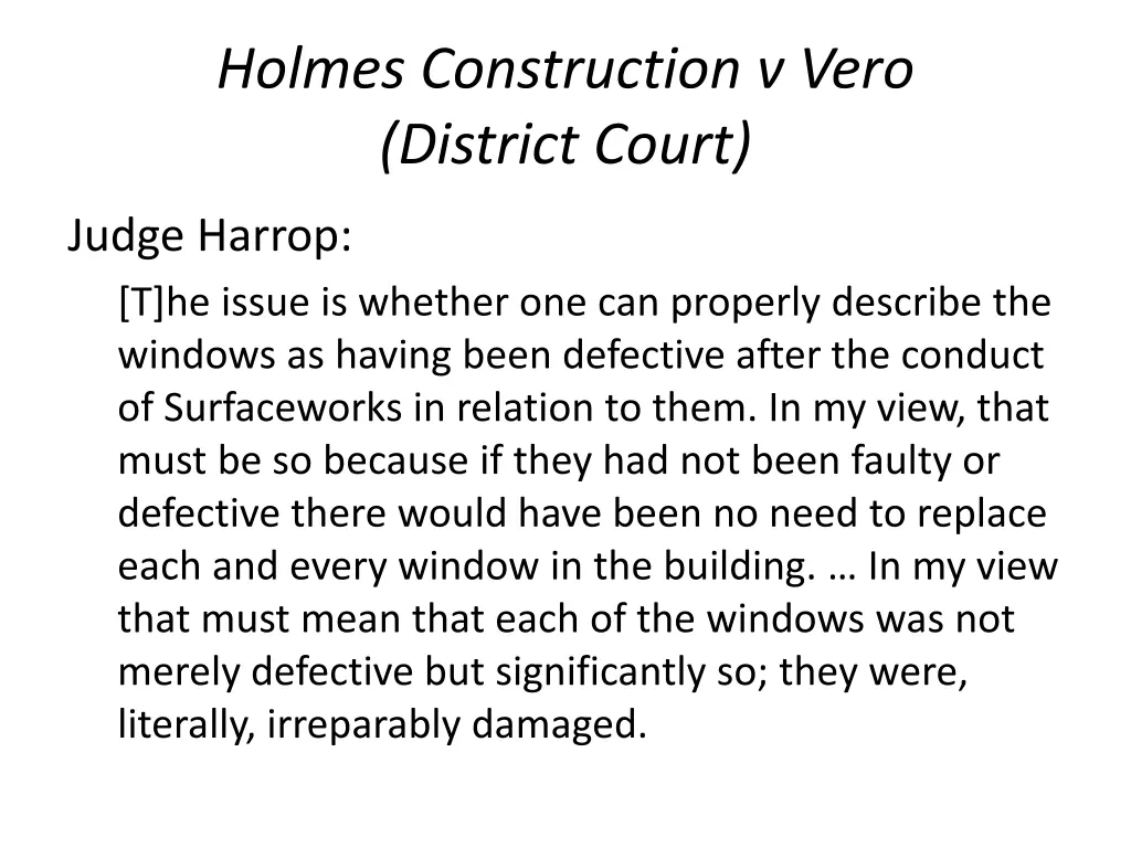 holmes construction v vero district court 2