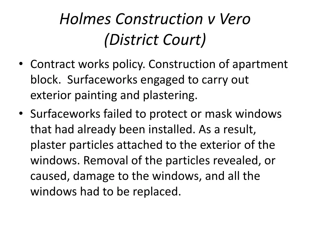 holmes construction v vero district court