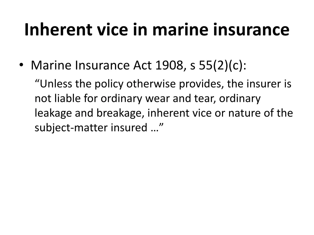 inherent vice in marine insurance