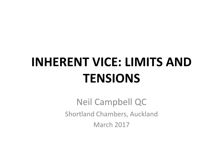 inherent vice limits and tensions