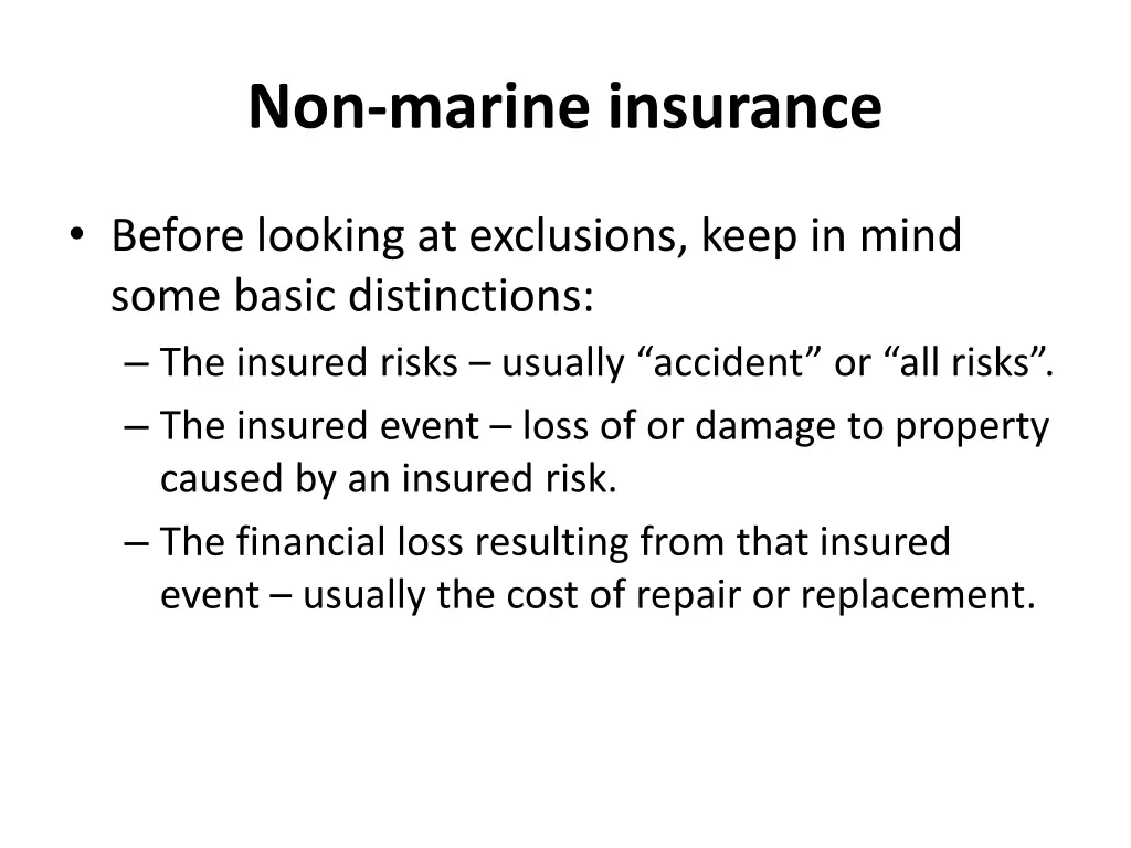 non marine insurance