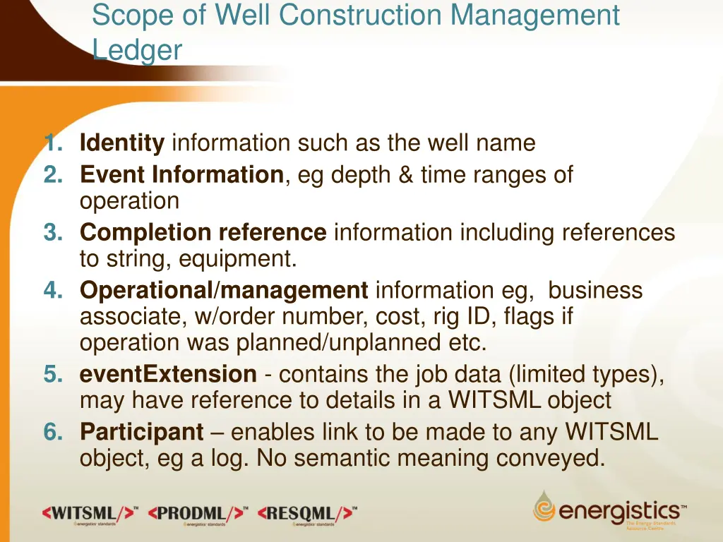 scope of well construction management ledger