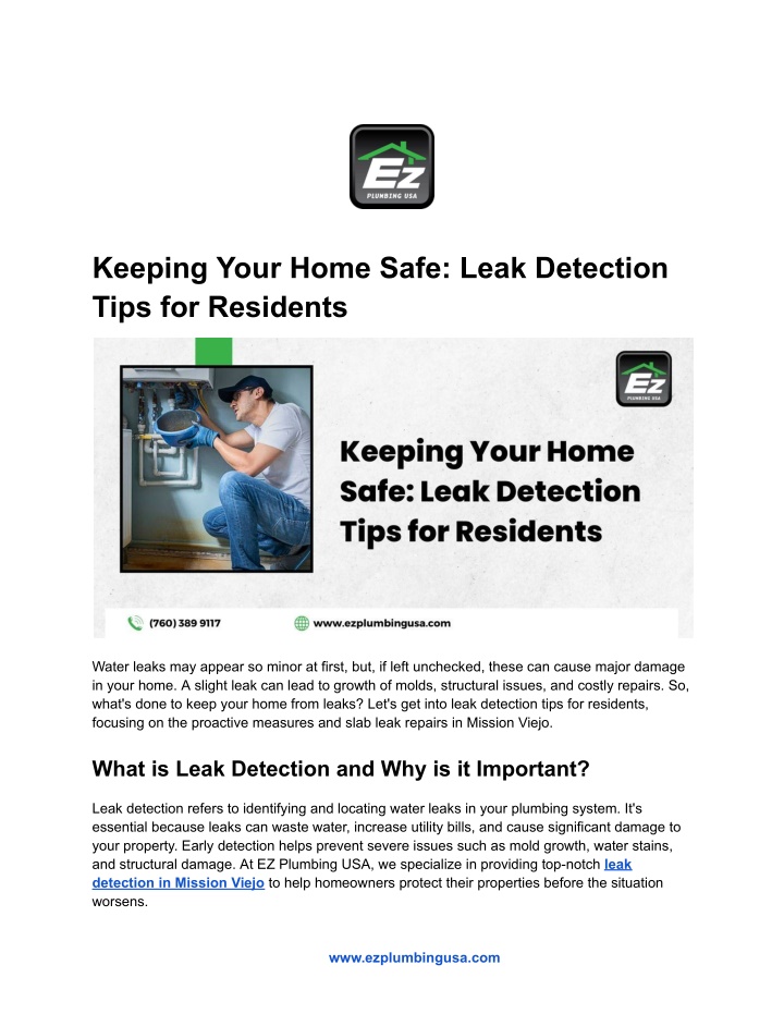 keeping your home safe leak detection tips