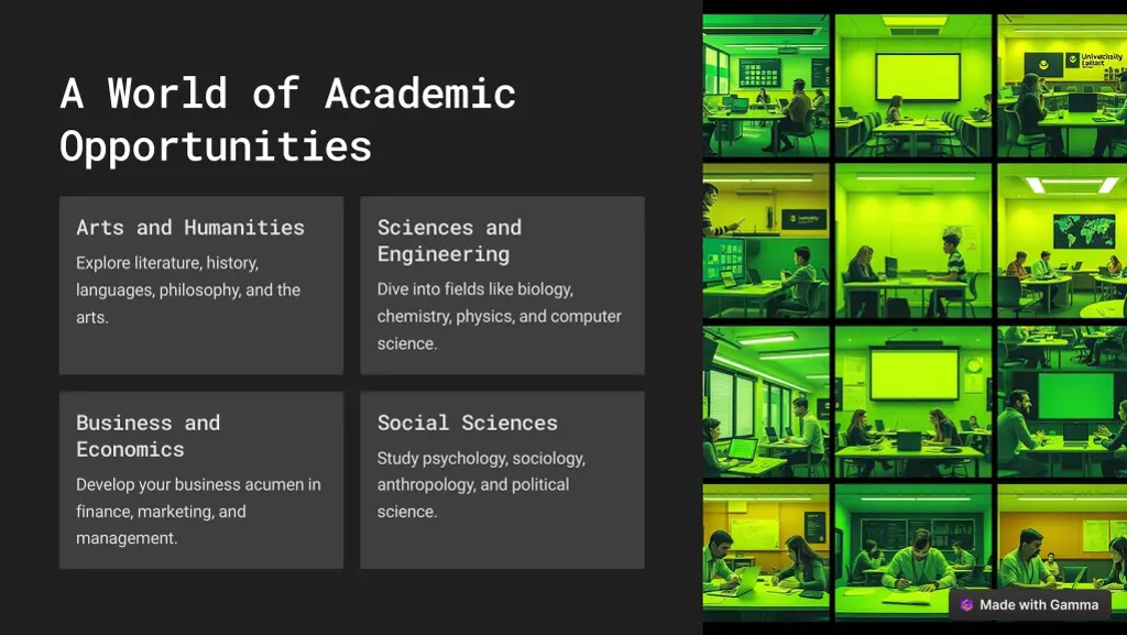 a world of academic opportunities