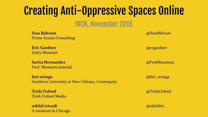 creating anti oppressive spaces online