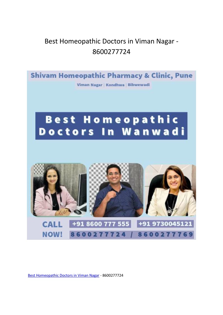 best homeopathic doctors in viman nagar 8600277724