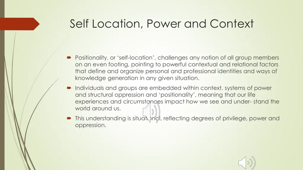 self location power and context