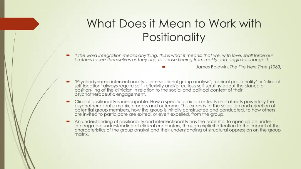 what does it mean to work with positionality