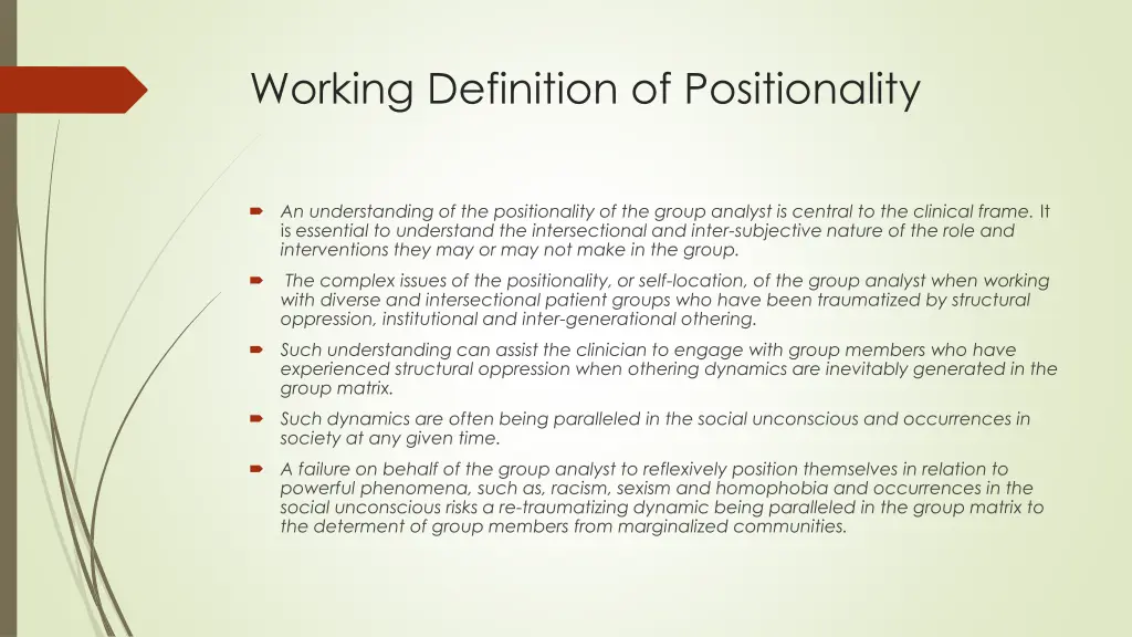 working definition of positionality