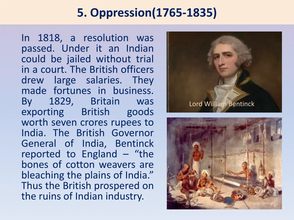 5 oppression 1765 1835